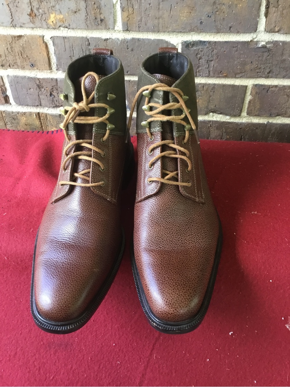 Cole Haan Brown Leather & Olive Chukka Boots